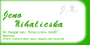 jeno mihalicska business card